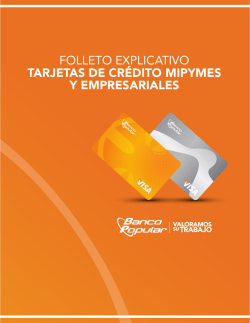 Folleto Explicativo Tarjeta de Crédito Empresariales y MIPYMES