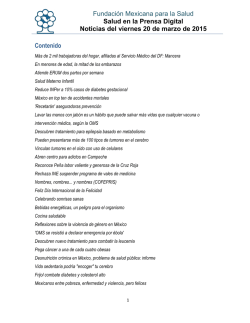 Noticias del 20 de Marzo de 2015