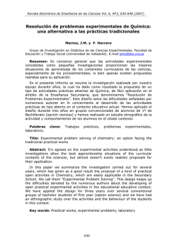 Resolución de problemas experimentales de Química