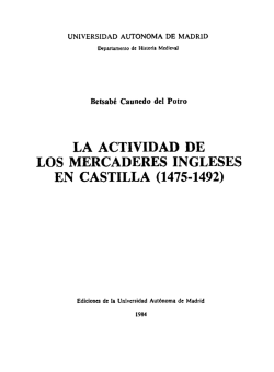 La actividad de los mercaderes ingleses en Castilla (1475