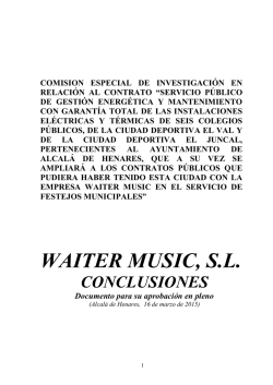 WAITER MUSIC 20150316 CONCLUSIONES COMISION