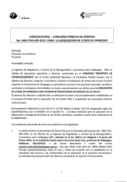 CONVOCATORIA - CONCURSO PÚBLICO DE OFERTAS No