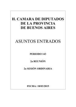 sumario asuntos entrados - Honorable C&aacute;mara de diputados de la