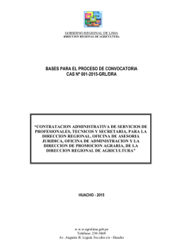 bases para el proceso de convocatoria cas nº 001-2015