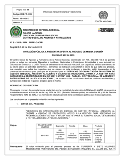 MINISTERIO DE DEFENSA NACIONAL POLICÍA