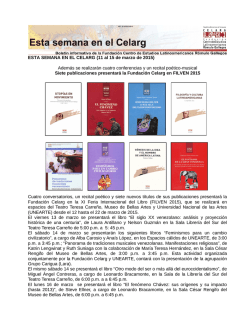 ESTA SEMANA EN EL CELARG (11 al 15 de marzo de 2015