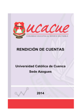 RENDICIÓN DE CUENTAS - Universidad Católica en Azogues