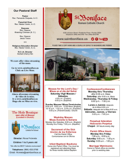 Weekly Bulletin - St. Boniface Roman Catholic Church