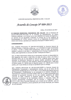 ﬂcuer¿fo ¡[e Concejo .`N" 009-2015