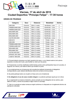 Patinaje Viernes, 17 de abril de 2015 Ciudad Deportiva &ldquo;Pr&iacute;ncipe