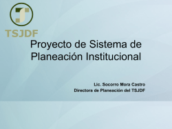 el sistema de planeación institucional del tsjdf