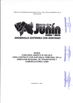 Bases del concurso - Nº 002-2015