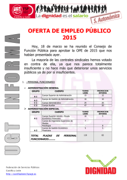 Oferta de Empleo Público 2015 es aprobada por