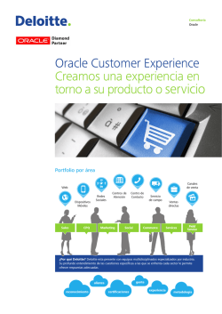 Oracle Customer Experience Creamos una experiencia en