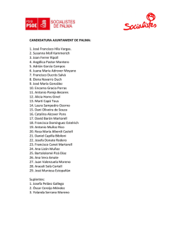 Candidatura del PSIB-PSOE a l`Ajuntament Palma