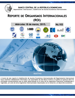 REPORTE DE ORGANISMOS INTERNACIONALES