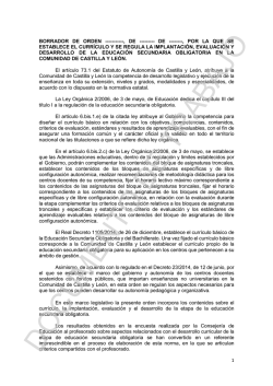 Borrador Orden ESO CyL - Sindicato Trabajadores de la Ense&ntilde;anza
