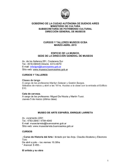 Cursos y talleres Marzo-Abril 2015