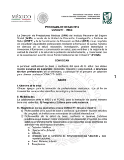 Convocatoria interna CONACYT IMSS 2015