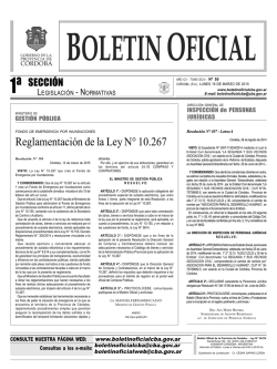 1º Sección: Legislación – Normativas - Boletín Oficial de la Provincia