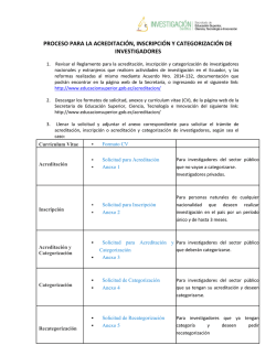 proceso para la acreditación, inscripción y categorización de