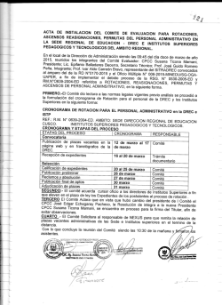 Cronograma y Plazas - Dirección Regional de Educación Cusco