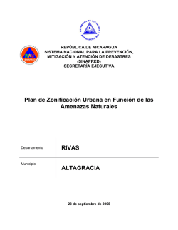 Plan de Zonificación Urbana en Función de las - Inicio