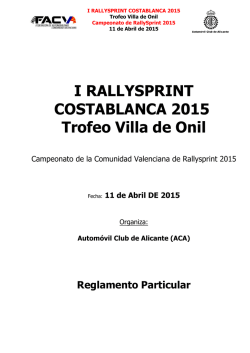 I RALLYSPRINT COSTABLANCA 2015 Trofeo Villa
