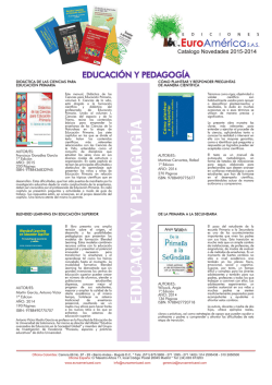 educaci&oacute;n y pedagog&iacute;a - Ediciones Euroamerica
