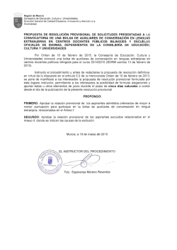 Propuesta de resoluci&oacute;n provisional de solicitudes