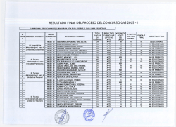 RESULTADO FINAL DEL PROCESO DEL CONCURSO CAS 2015 -1