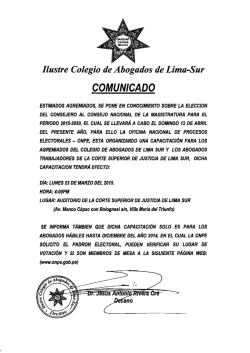 comunicado - El Ilustre Colegio de Abogados de Lima Sur CALSUR