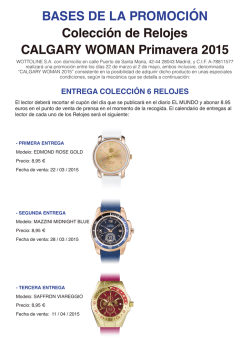 BASES DE LA PROMOCIÓN Colección de Relojes