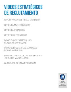 Videos estratégicos de reclutamiento por Jose Maria Llanos