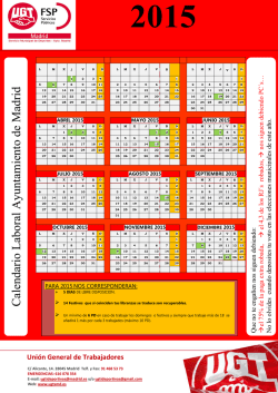 Calendario Laboral 2015 - ugt ayuntamiento de madrid