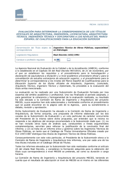 Informe de ANECA - Ministerio de Educación, Cultura y Deporte
