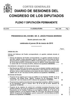 Diario de Sesiones de Pleno y Diputación Permanente