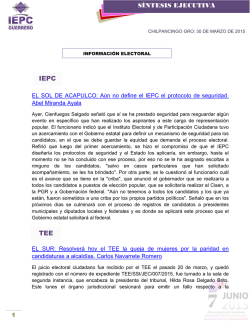 Síntesis Ejecutiva - Instituto Electoral y de Participación Ciudadana