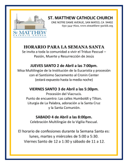 horario para la semana santa - St. Matthew Catholic Church
