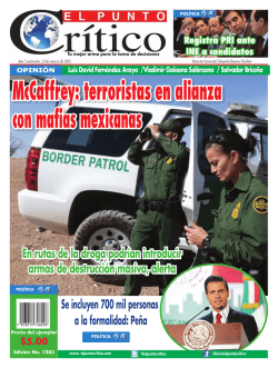 En rutas de la droga podrían introducir armas de