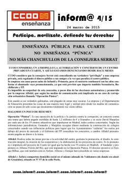 CCOO INFORM@ 4-15 Centro PRIVADO-PÚNICA 24-III-15