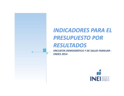 INDICADORES PARA EL PRESUPUESTO POR RESULTADOS