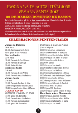 actos litúrgicos de semana santa 2015