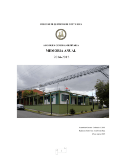 MEMORIA ANUAL - El Colegio de Quimicos de Costa Rica