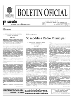 1º Sección: Legislación – Normativas - Boletín Oficial de la Provincia