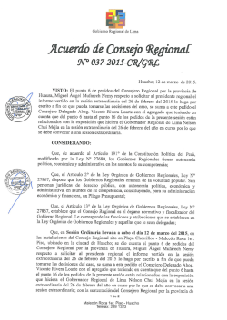 ﬂcuerdb dé Consejo Qïggiona[ W° 03 7—2015—CR/QRL