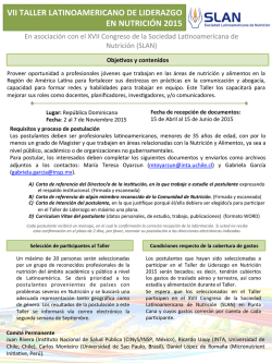 vii taller latinoamericano de liderazgo en nutrición 2015