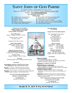 Weekly Bulletin - St. John of God Parish