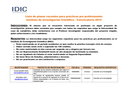 Lista de plazas vacantes para prácticas pre profesionales Instituto