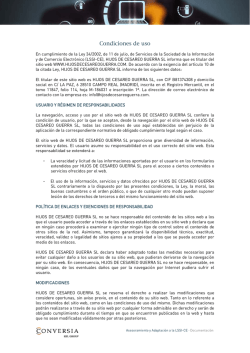 Condiciones de uso - Hijos de Cesáreo Guerra SL